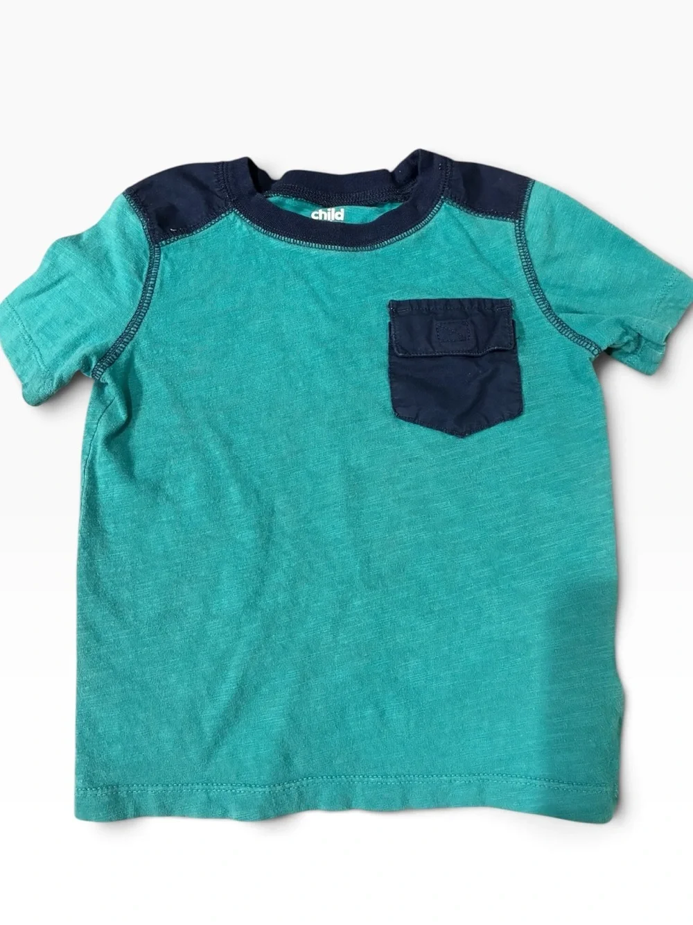Carter's Teal Short-Sleeve Tee with Navy Pocket Toddler 3T
